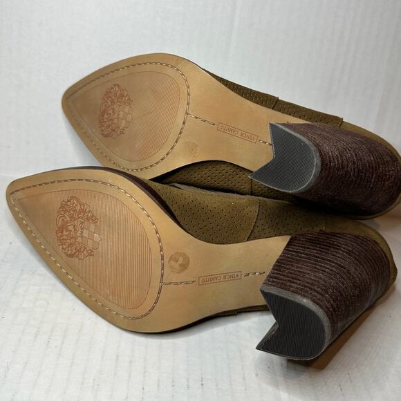 Vince Camuto Size 10 Levana Ankle Bootie Suede Leather Dark Caramel Casual - Picture 7 of 10